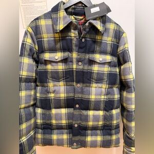 Moose Knuckles Small Men's Plaid Jacket - Yellow, Black & Gray